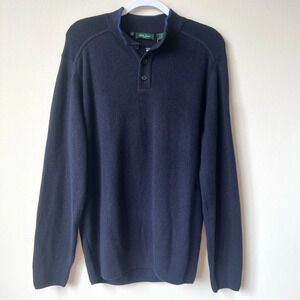 NWT Bobby Jones Mock Sweater Baby Alpaca Pima Cotton Navy